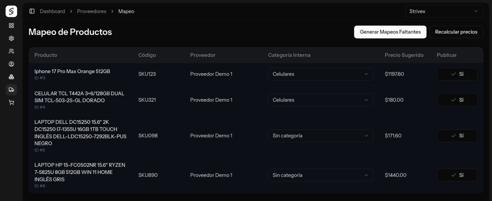 Snippet del módulo de categorías